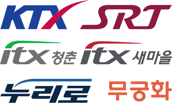 Korail train service logos in South Korea